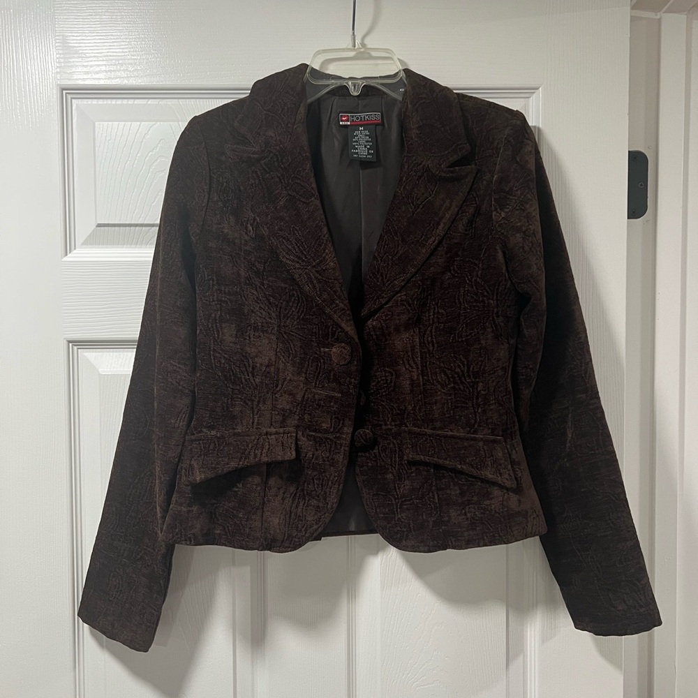 Dark Brown Textured Blazer